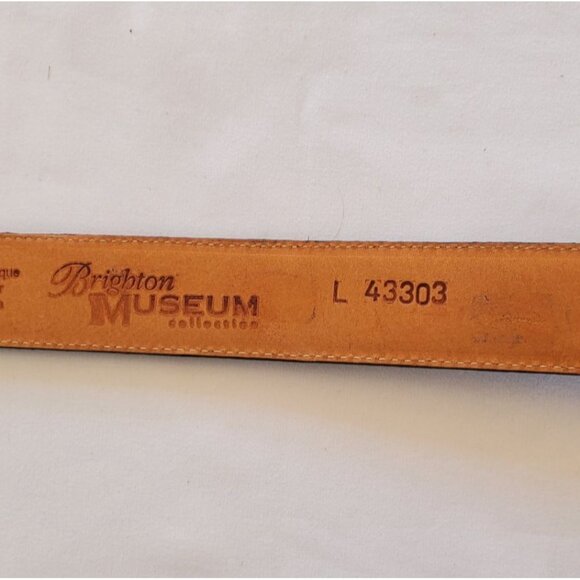 Vintage Brighton Museum Collection Croc Leather Belt Women's Sz L Black 1995 - Picture 8 of 9